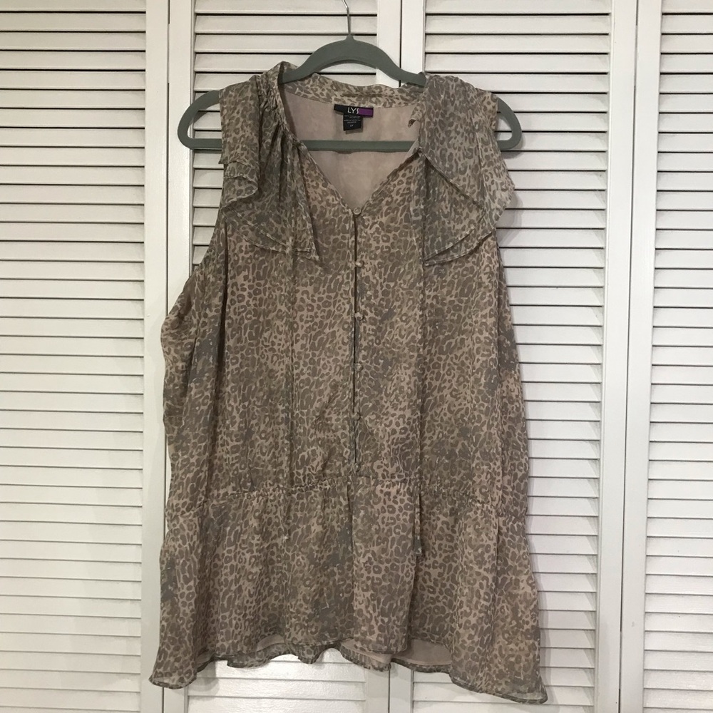LYS Muted Leopard Print Sleeveless Blouse